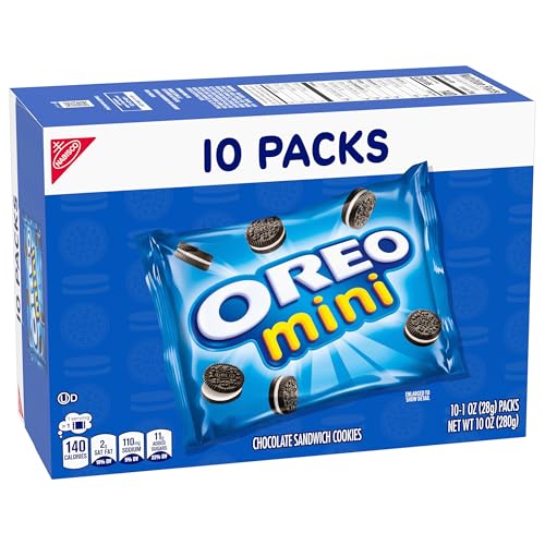 OREO Mini Chocolate Sandwich Cookies, 10 Snack Packs