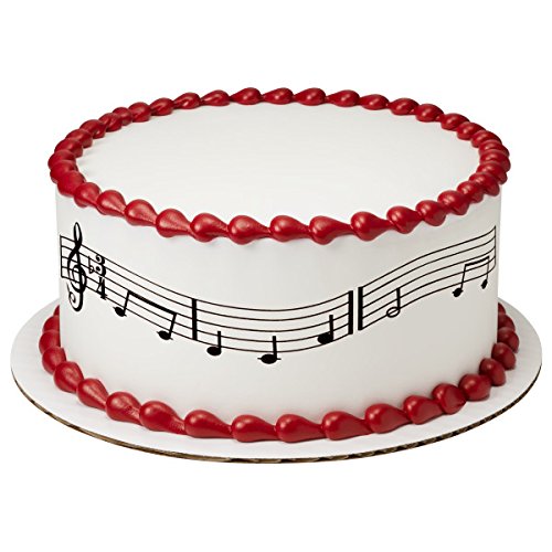 Music Notes Edible Cake Border Strips-3 Strips Yellow