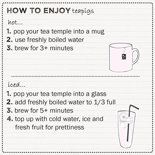 teapigs Lemon & Ginger Herbal Tea Bags, 15 Count, Model 520, Whole Leaf Tea