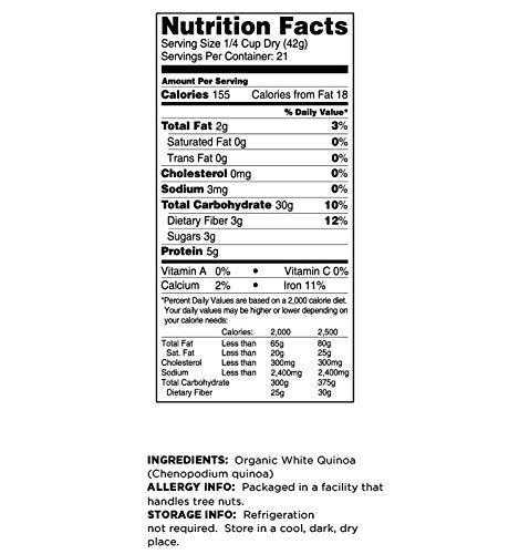 Terrasoul Superfoods Organic White Quinoa, 2 Lbs - Pre-washed | Gluten-free | Plant Protein