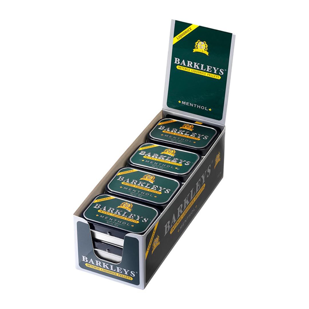 Barkleys Black Licorice Candy with Menthol, Licorice Pellets Covered with Refreshing Menthol- Gluten Free Licorice, Gelatin Free