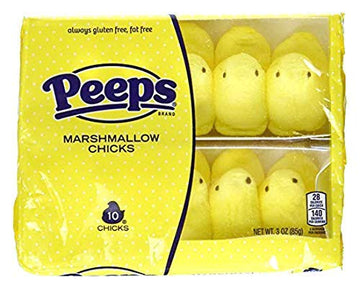 Marshmallow Peeps Yellow Chicks -10 Ct Tray - (Pack of 4)
