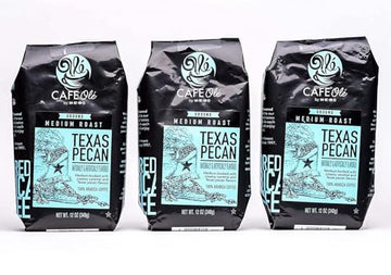 HEB Cafe Ole Texas Pecan Ground Coffee, 12oz Bag (Pack of 3) - Premium Flavor, Perfect for Coffee Lovers