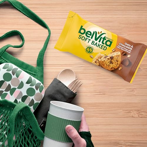 belVita Soft Baked Breakfast Bars Variety Pack, Banana Bread and Oats & Chocolate, 3 Boxes of 5 Packs (1 Biscuit Per Pack)