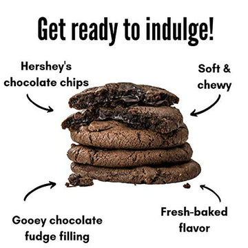 Triple Chocolate Cookie Filled with Fudge and Hersheys Chocolate Chips, 12 Pack
