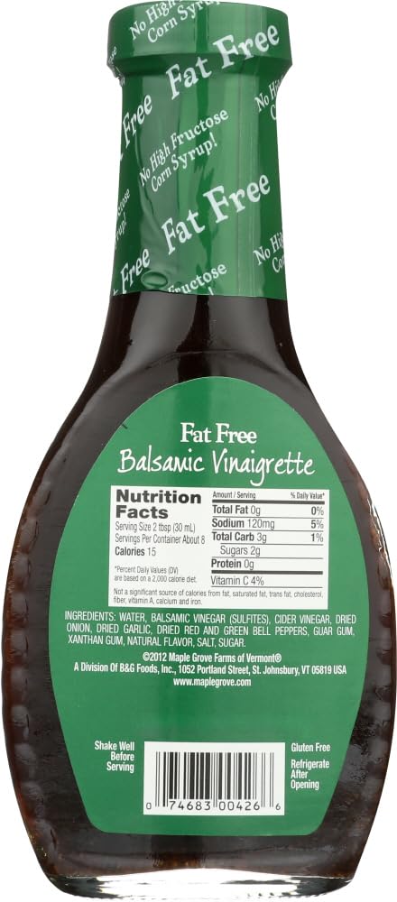 Maple Grove Farms Fat Free Balsamic Vinaigrette - 8 Ounce -- 12 Per Case.12