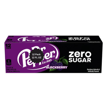 Dr  Pepper Blackberry Zero Sugar Soda, 12 Fl OZ, Pack of 12 Cans