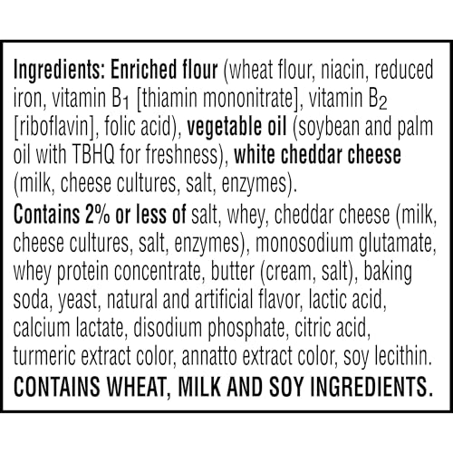 Cheez-It Cheese Crackers, Baked Snack Crackers, Lunch Snacks, Family Size, White Cheddar, 21oz Box (1 Box)