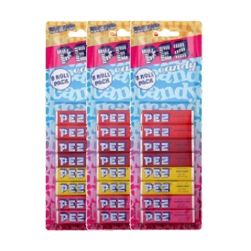 Pez Candy Refill 8Pk Assorted Fruit, 2.31 Oz (3 Pack)