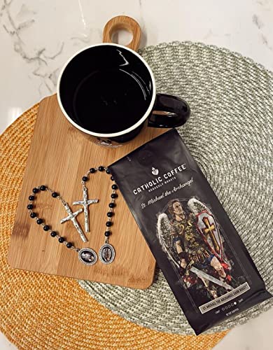 Catholic Coffee St. Michael Dark Roast Whole Bean Coffee with Almond & Citrus Notes, 12oz Bag