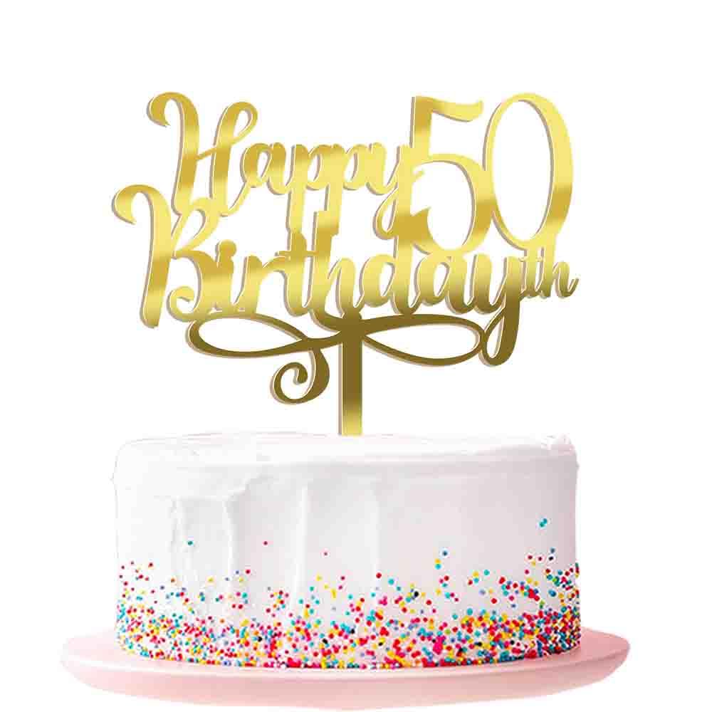 Ruscalin Acrylic Gold Happy 40Th Birthday Cake Topper,40 Birthday Party Cake Decorations
