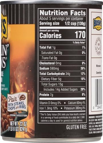 Bush'S Best Grillin' Beans, Smokehouse Tradition, 22Oz Can (Pack Of 12)