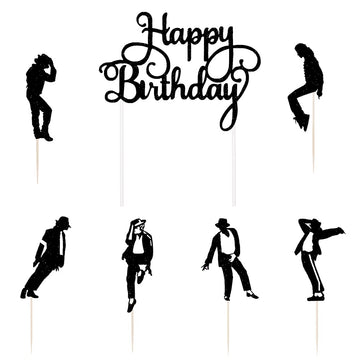 Lveud Dance King Happy Birthday Cake Topper Forever God Art Dance Theme Birthday Cake Topper Birthday Party Cake Decorations (7P