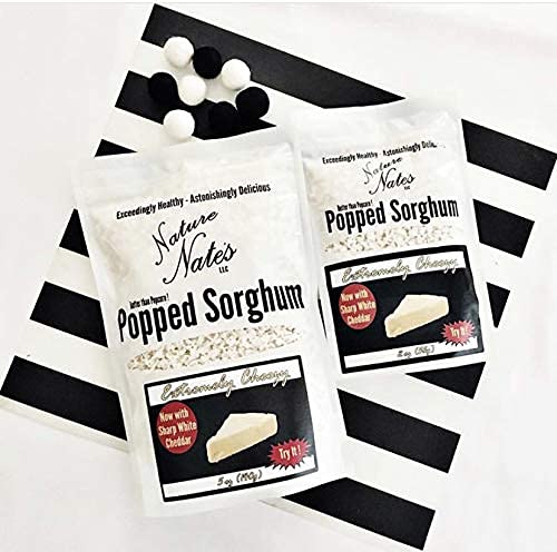 Nature Nates Popped Sorghum, Extremely Cheezy - Organic Sorghum, Keto & Gluten Free, Healthy Snacks, Better Than Popcorn, Made i