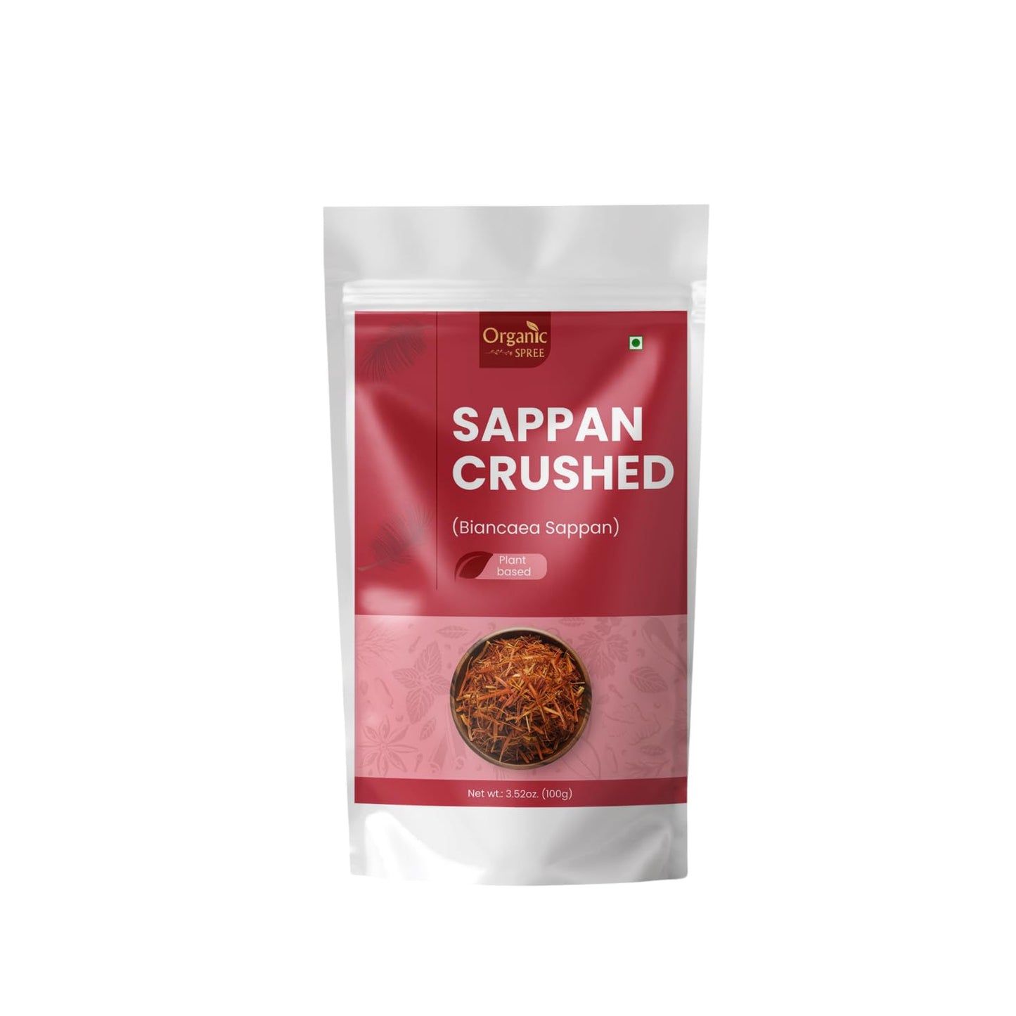 Organic Spree Sappan Wood Crushed 100gm (3.52oz) Biancaea Sappan - Pathimugam/Pathimukham - Herbal Drink Mix
