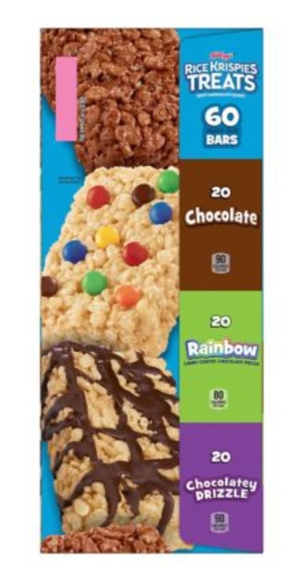 Kelloggs Rice Krispies   Snack Bars Variety Pack, 60 Ct