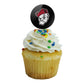 Ohio Wesleyan University Secondary Logo Cupcake Picks Toppers Decoration Set Of 6