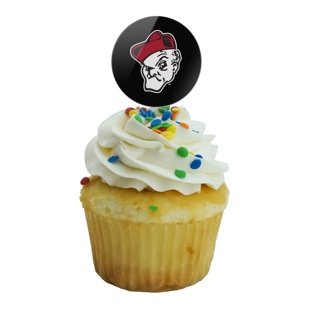 Ohio Wesleyan University Secondary Logo Cupcake Picks Toppers Decoration Set Of 6