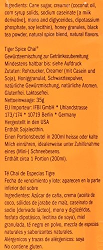 Tiger Spice Chai Tea Latte Mix, 1.24 Oz (Pack Of 48), Single Serve Packets, Black Tea, Organic Spices, Dairy Free, Serve Hot Or