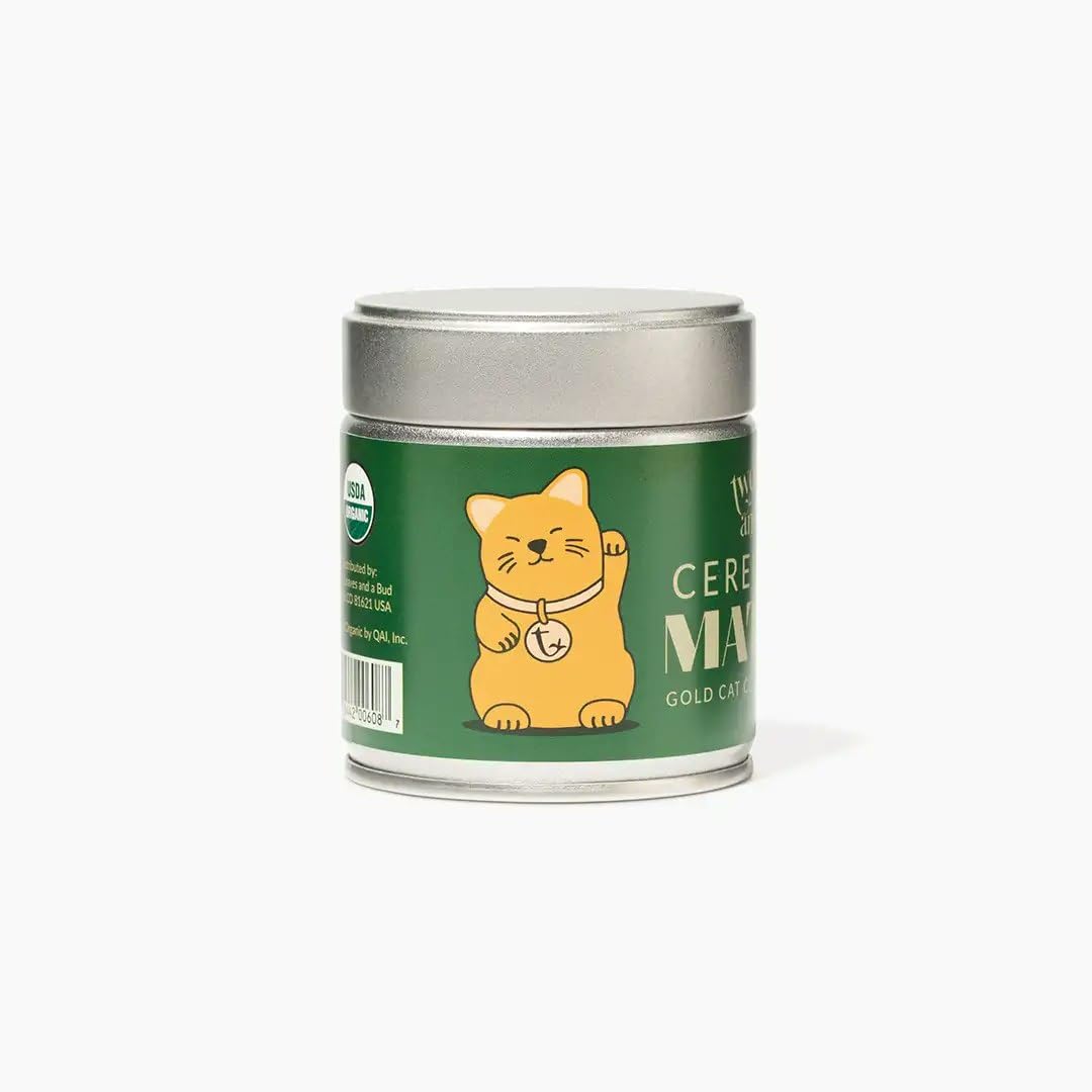 Two Leaves And A Bud Organic Ceremonial Matcha Green Tea (18 Servings), 100% Japanese Matcha Powder, 1Oz Tin (28.34G)
