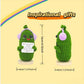 KALAWALK Funny Crochet Pickles with Affirmation Cards - Green Novelty Gift for Good Luck and Party Decorations
