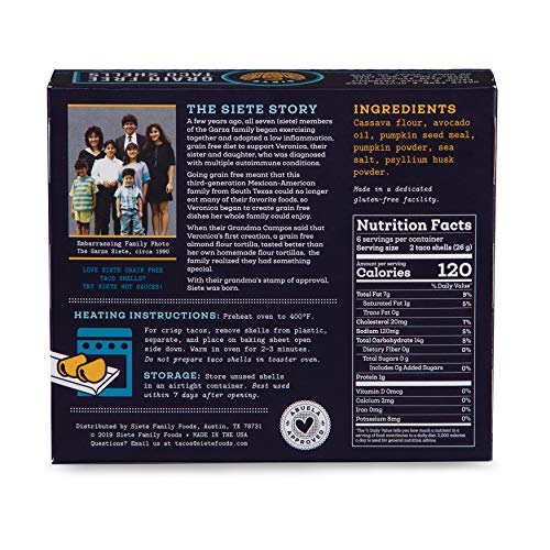 Siete Grain Free Taco Shells, 12 Count