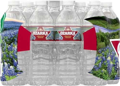 Ozarka Texas Spring Water Bottles, 24 Pack - Still Drinking Water with Naturally Balanced Minerals for a Crisp Clean Taste - 16.