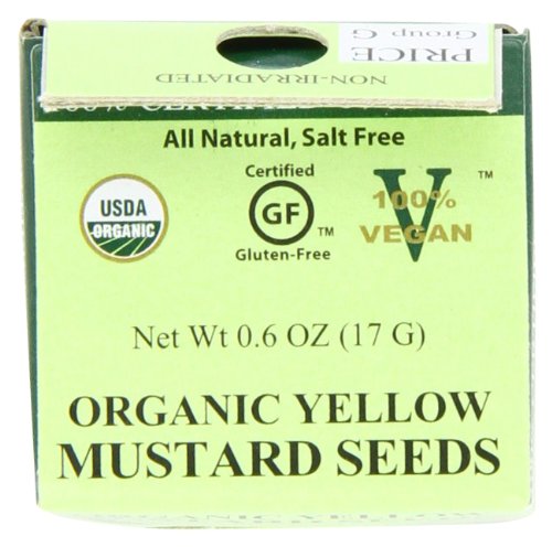 Spicely Organic Mustard Seeds, Yellow, 0.8 Ounce (Pack Of 6)