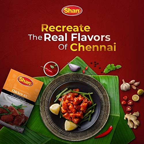 Shan Chicken 65 Recipe And Seasoning Mix 2.1 Oz (60G) - Sweet And Sour Spicy Fried Chicken Seasoning For Chicken Wings, Vegan Re