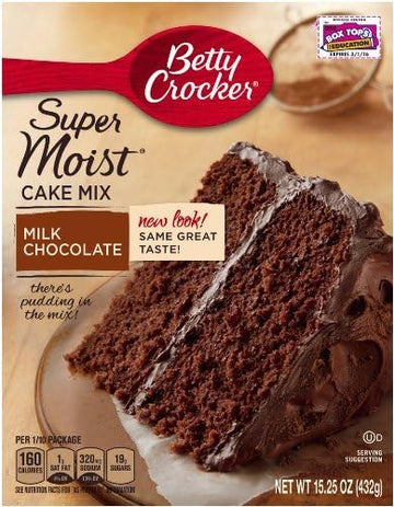 Betty Crocker Supermoist Cake Mix, Milk Chocolate, 15.25-Ounce (Pack Of 4)