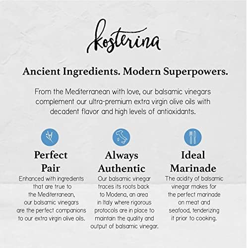 Kosterina Signature Balsamic Vinegar Trio | Original, Fig & Walnut Balsamic Flavor | Authentic Mediterranean Flavors, Made From
