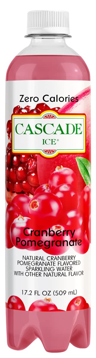 Cascade Ice Sparkling Water, Cranberry Pomegranate, 17.2 Fl Oz, Pack of 12