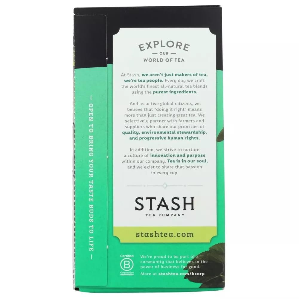 Stash Premium Herbal Tea Peppermint, Caffeine Free, 20 Count (Pack of 2)