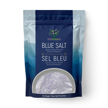 Eupherbia Coarse Blue Salt, Rare Mineral, High Potassium, Lower Sodium, Natural, Unprocessed, 227g (8 Oz)