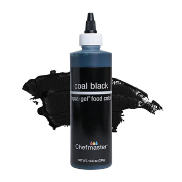 Chefmaster Coal Black Liqua -Gel Food Coloring | Vibrant Color | Professional-Grade Dye For Icing, Frosting, Fondant | Fade-Resistant | 10.5 Oz