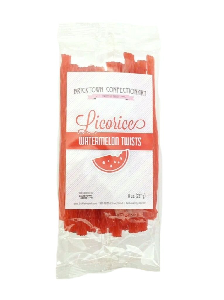 Bricktown Goods Watermelon Licorice Twists - FAT FREE, 8 oz. Bag, Fathers Day