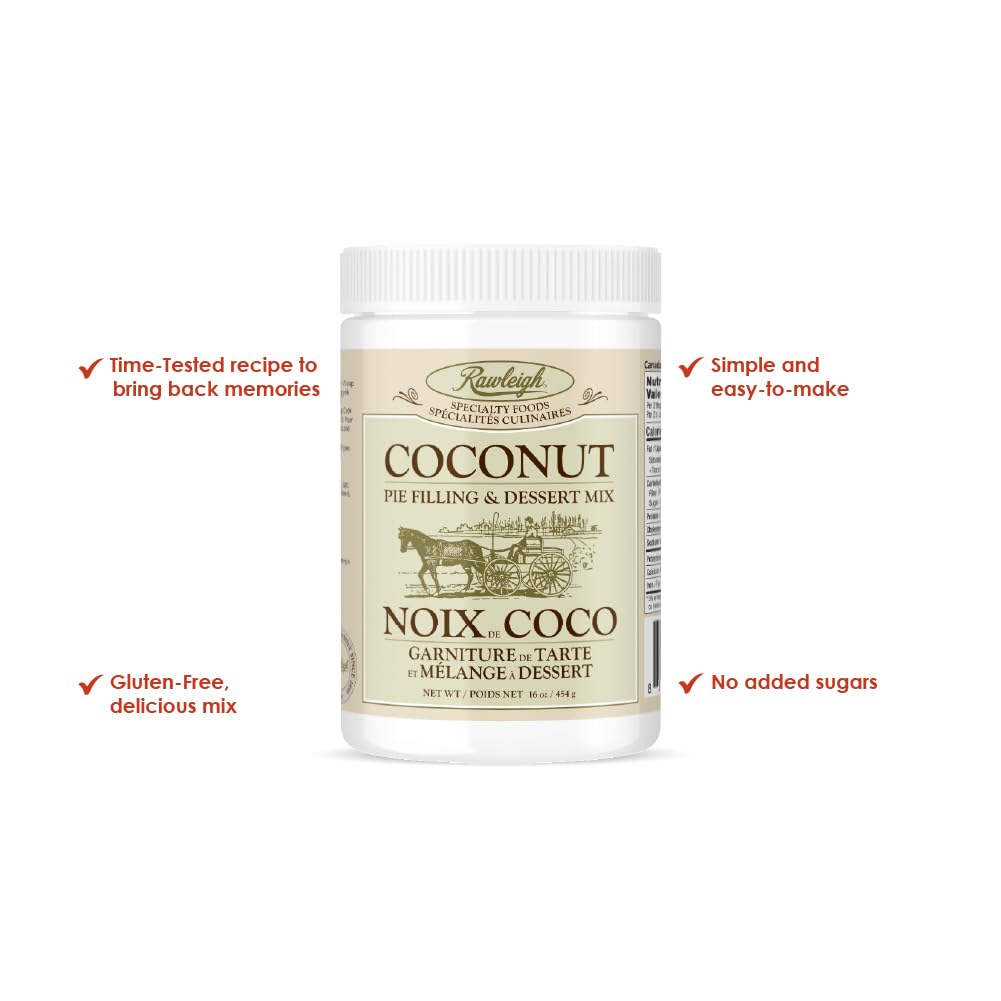 Rawleigh Coconut Pie Filling & Dessert Mix, 16 oz, Pack of 3, White