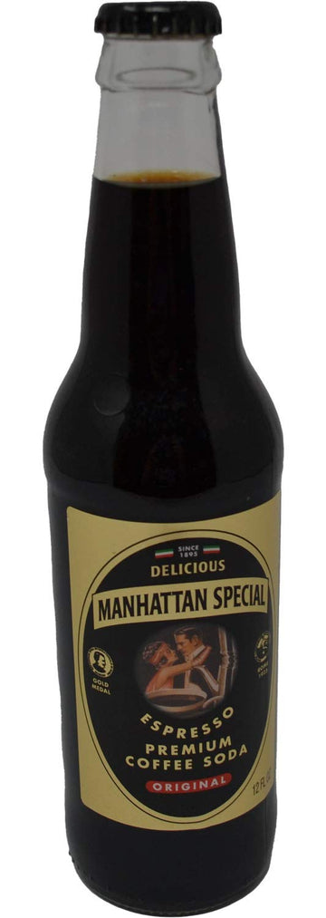 Manhattan Special - Original - Espresso enhanced Coffee Soda - 12 oz (24 Glass Bottles)