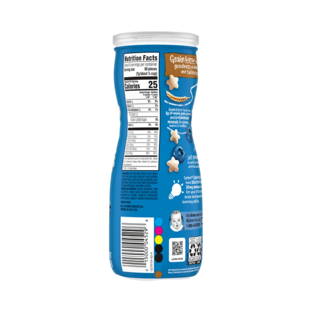 Gerber Graduates Blueberry Puffs Cereal Snacks 1.48 Ounce (Pack Of 12)