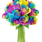 KaBloom PRIME NEXT DAY DELIVERY - Fall Collection - Beautiful Rainbow Rose Bouquet - 12 Roses and Greens. Gift for Birthday  Sympathy  Anniversary  Thank You  Valentine  Mothers Day Fresh Flowers