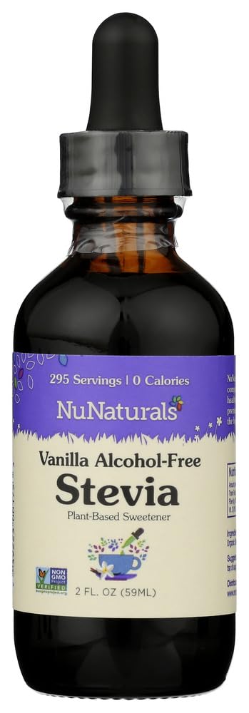 NuNaturals Liquid Stevia Sugar-Free Sweetener, Vanilla Flavor, 2 oz (Pack of 2), Natural