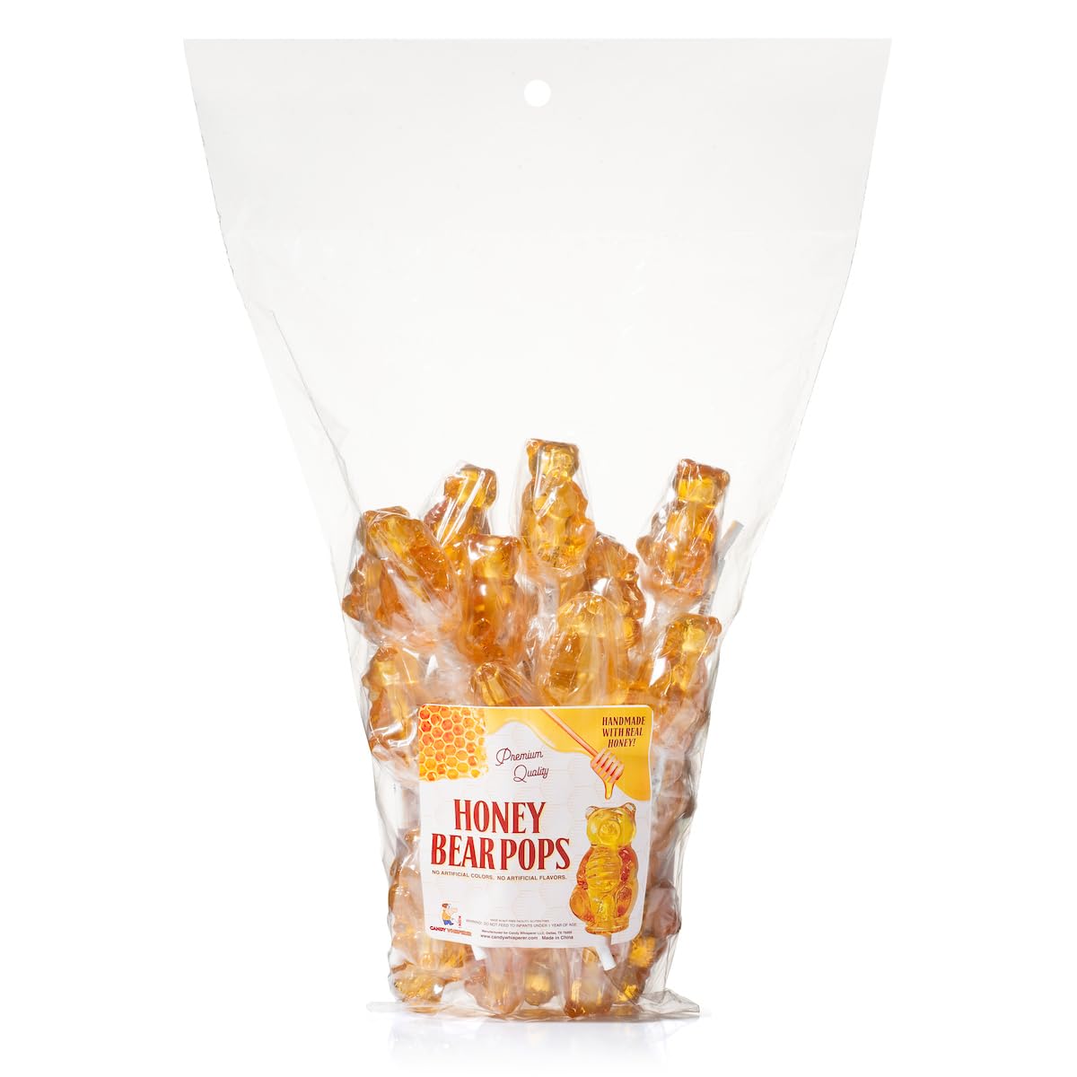 Honey Bear Pops Lollipop Suckers: Individually Wrapped Baby Bear Candy on a Stick by Espeez - Honey Bears (24 Count)