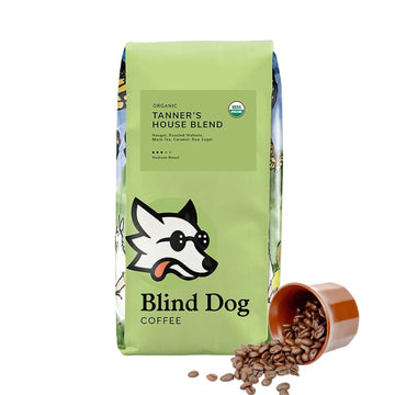 Blind Dog Coffee Tanners House Blend 2 Lb Whole Bean Coffee - Medium Roast Organic Coffee - Milk Chocolate And Caramel Flavored 