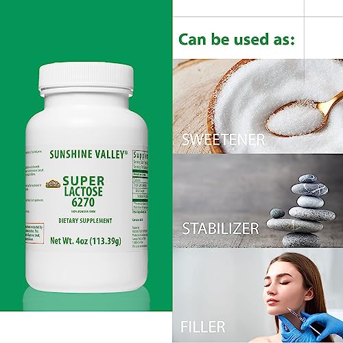 Sunshine Valley® Super Lactose Powder Sugar—Natural Food Stabilizer—Lactose Homebrew In Malt-Inspired Making—Low Carb Sugar Replacement—Healthy Sweeteners Cooking/Baking, Sugar Powder Filler 4 Ounce