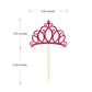 24 Pieces Rose Red Princess Crown Cupcake Toppers Cake Picks For Birthday Baby Shower Party Decorations