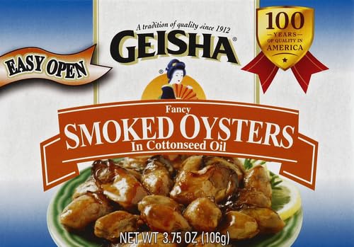 GEISHA Smoked Oysters in Cottonseed Oil, 3.75 oz - Pack of 1, Model 601