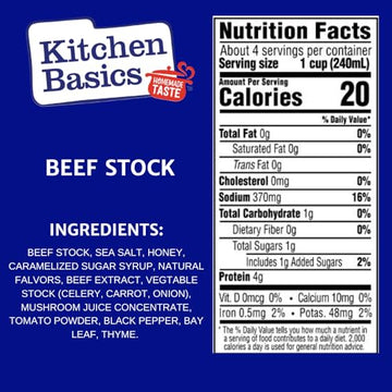 Kitchen Basics Original Beef Stock, 8.25 oz. Carton (Pack of 12) Savory and Conveniently Sized for Delicious Meals