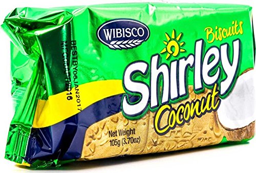 Wibisco Shirley Biscuits, Coconut, 3.7, Coconut 3.7 Ounce (Pack Of 24)