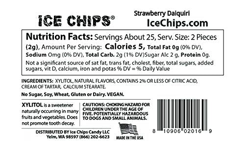 ICE CHIPS Xylitol Candy Tins - Strawberry Daiquiri Flavor, 3 Pack