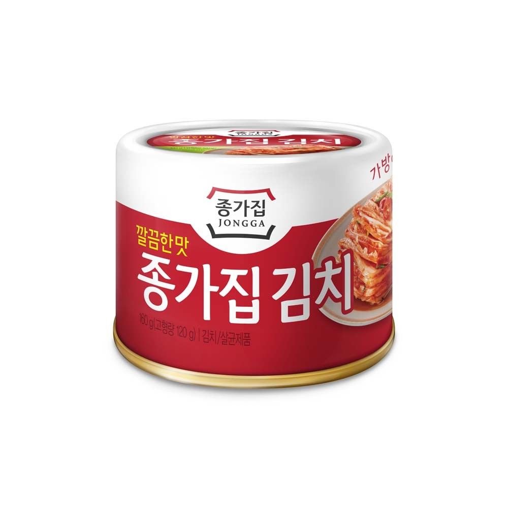 JONGGA Cabbage Fried Kimchi Can + Cabbage Kimchi Can / each 5.64oz(160g) /nKorean Spicy Food, Pack of 6, 33.84 Ounce